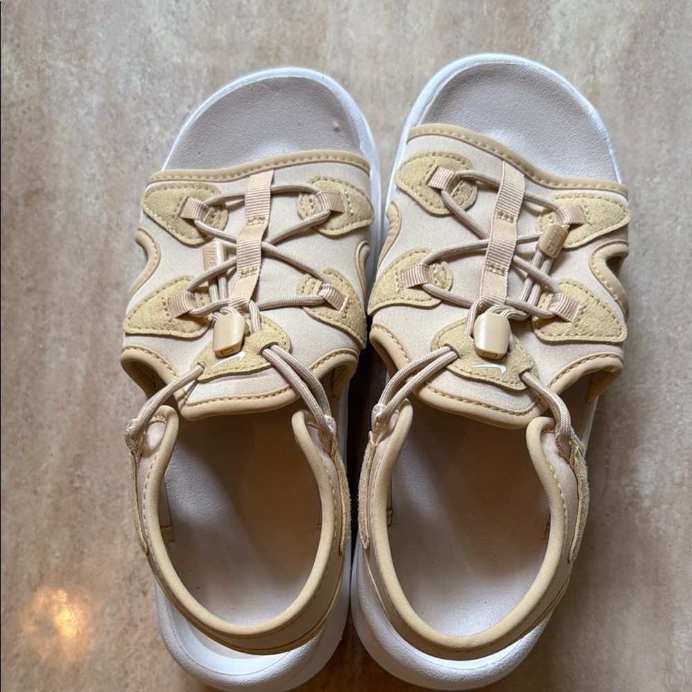 Nike Tan Sandals with Criss-Cross Straps